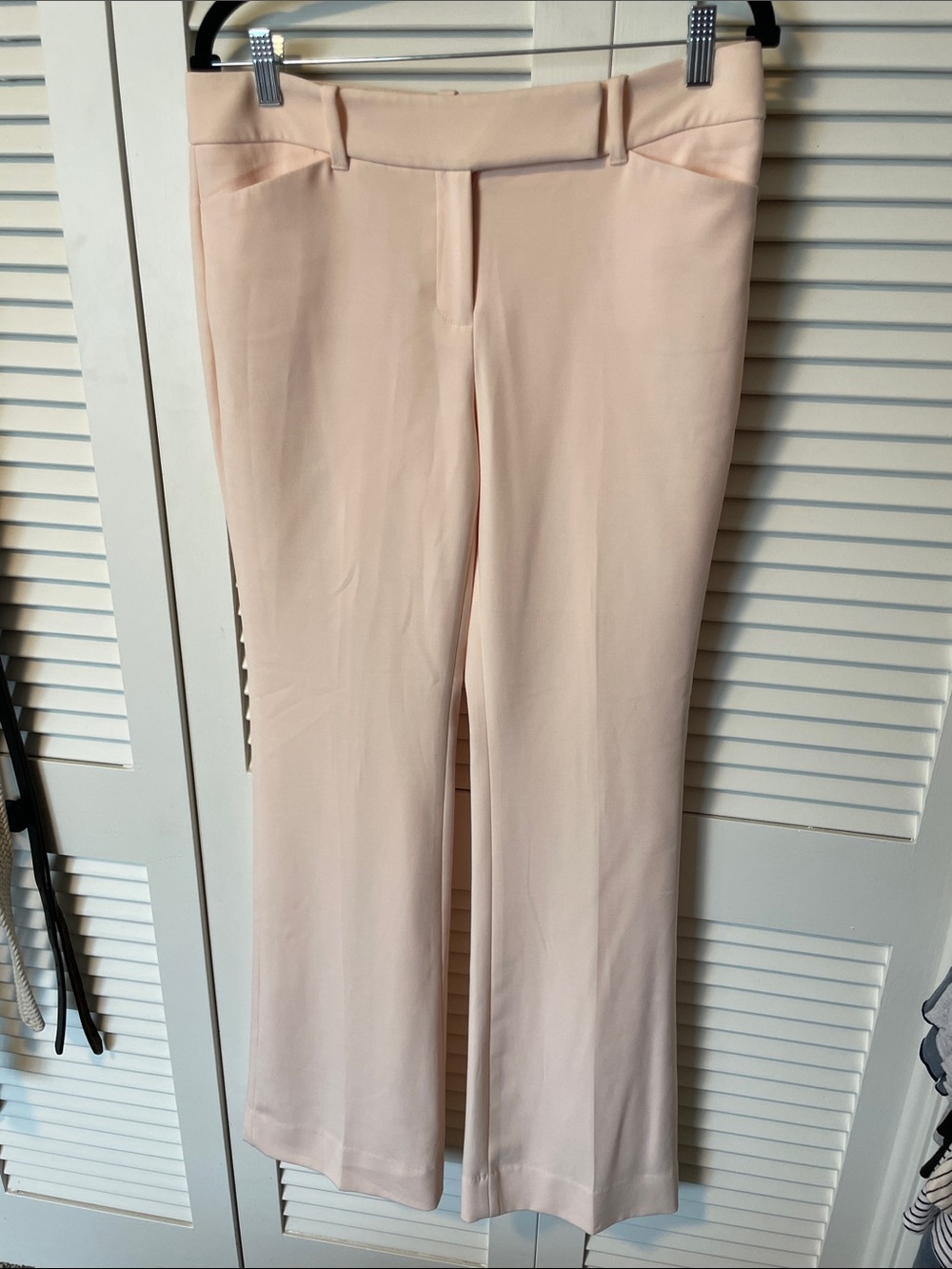 White House Black Market Flare-leg Dress Pants in Light Blush
